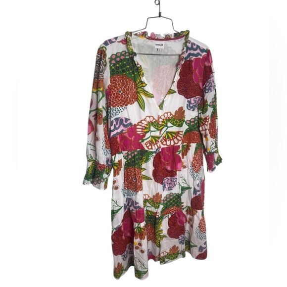 Charleston Shoe Co. charlee Women's Alexis Tiered Dress Hydrangea Floral Large - Picture 2 of 4